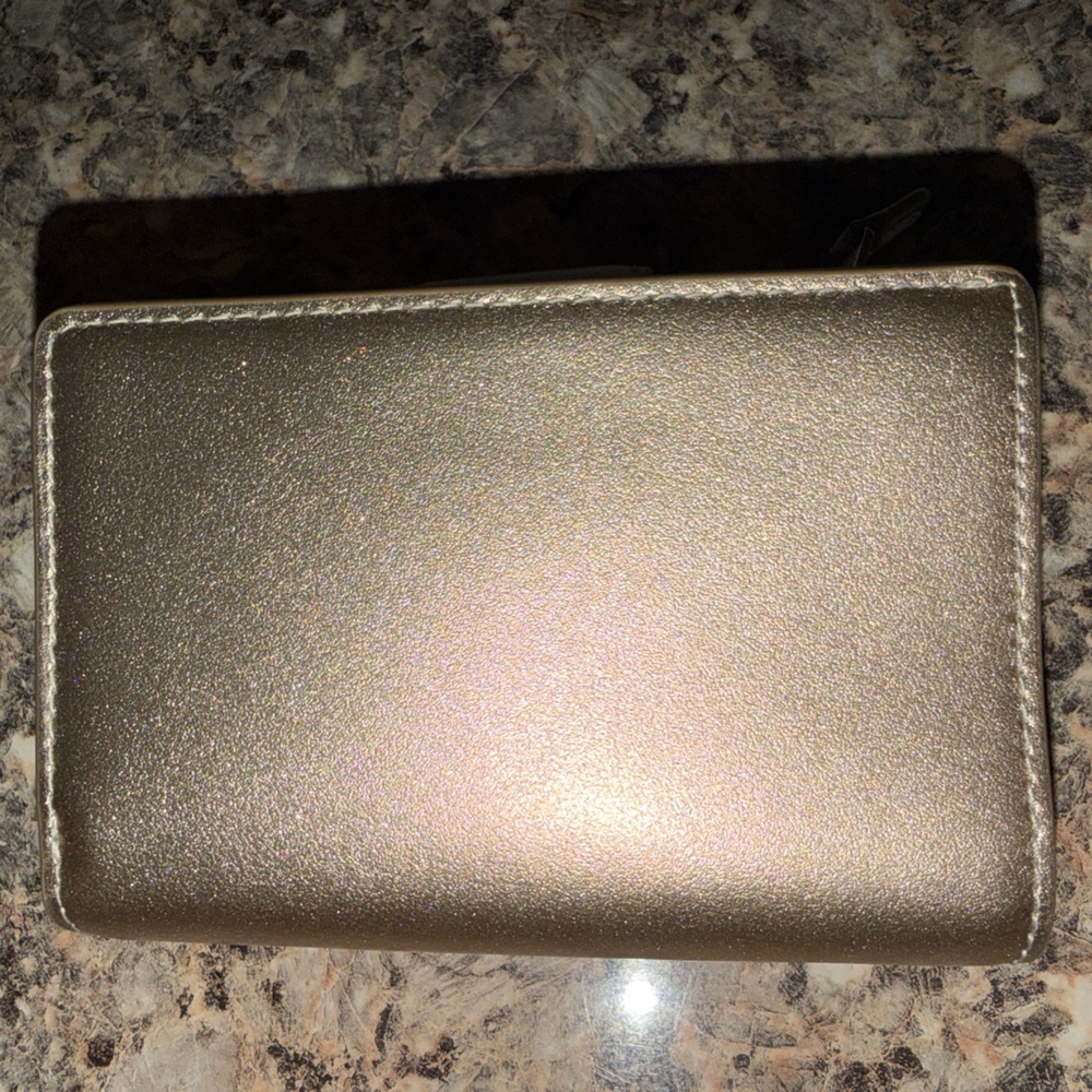 Coach Medium Corner Zip Metallic Champagne Wallet - Picture 3 of 5